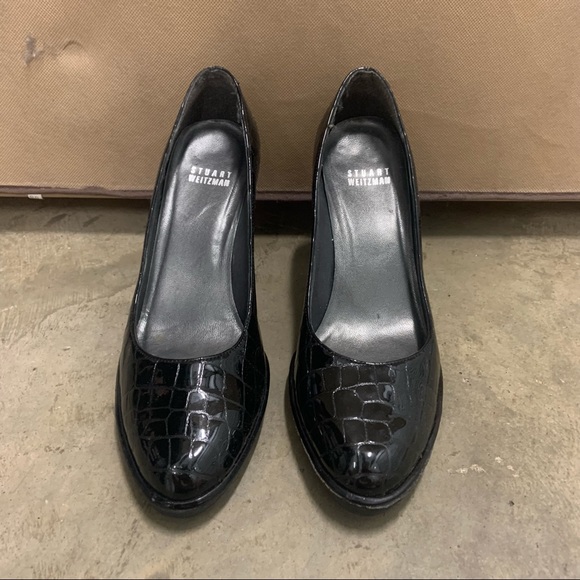 *WORN ONCE* Stuart Weitzman Patent Croc Heels - Picture 10 of 12